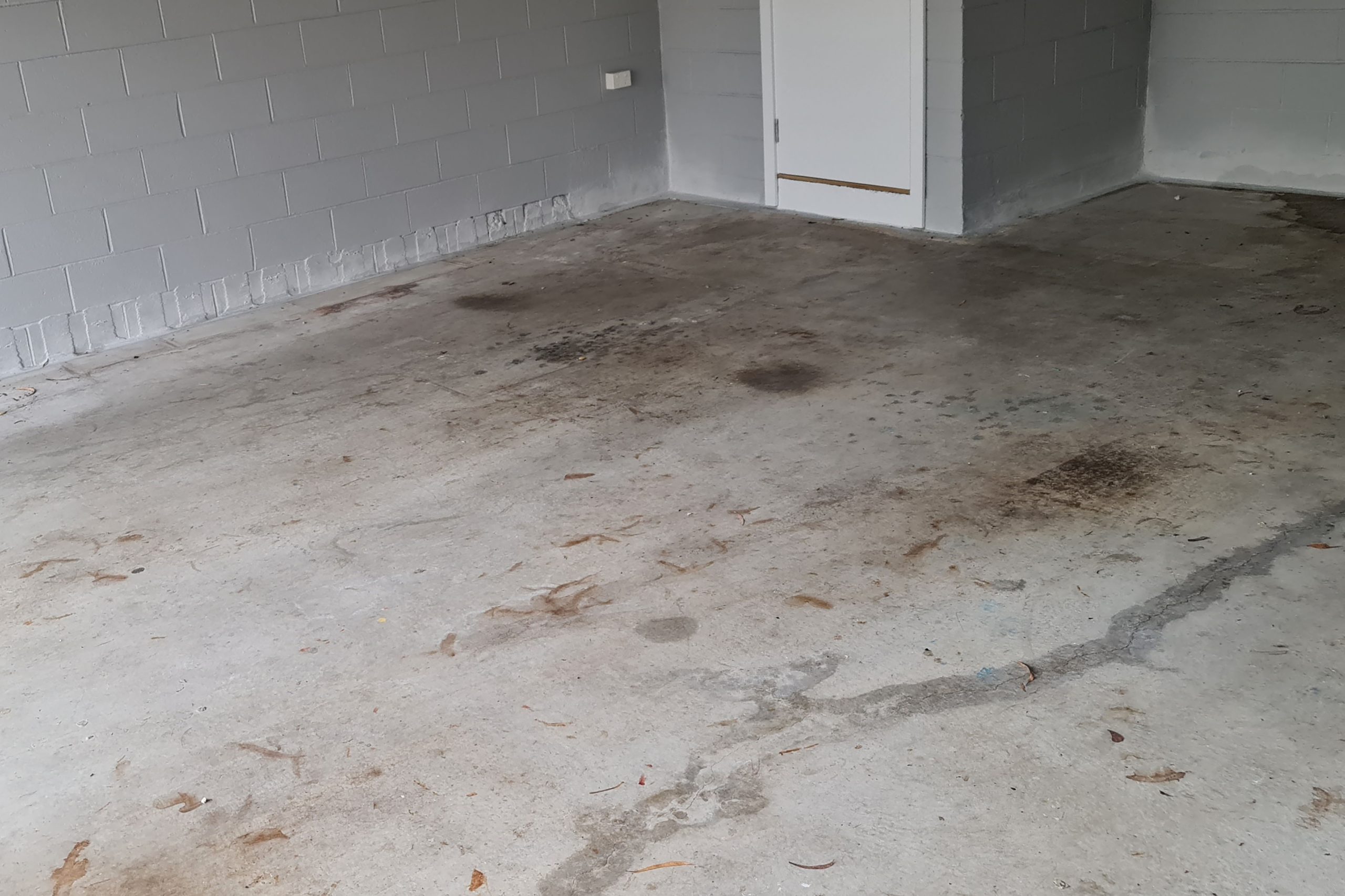 Epoxy solid floor for home/residential garage - before